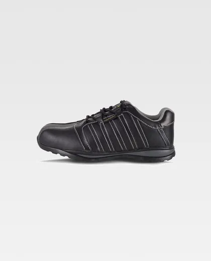 Zapato piel, suela goma Negro