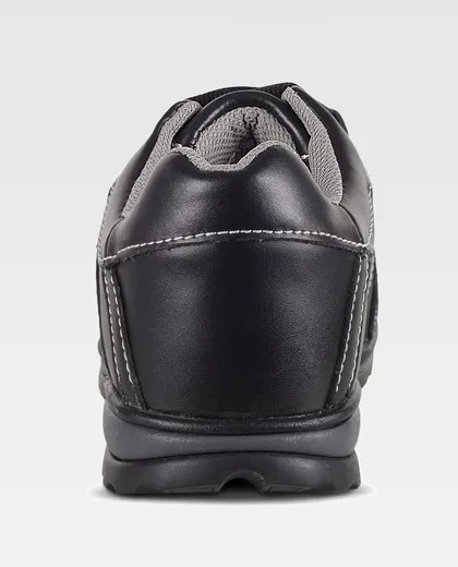 Zapato piel, suela goma Negro