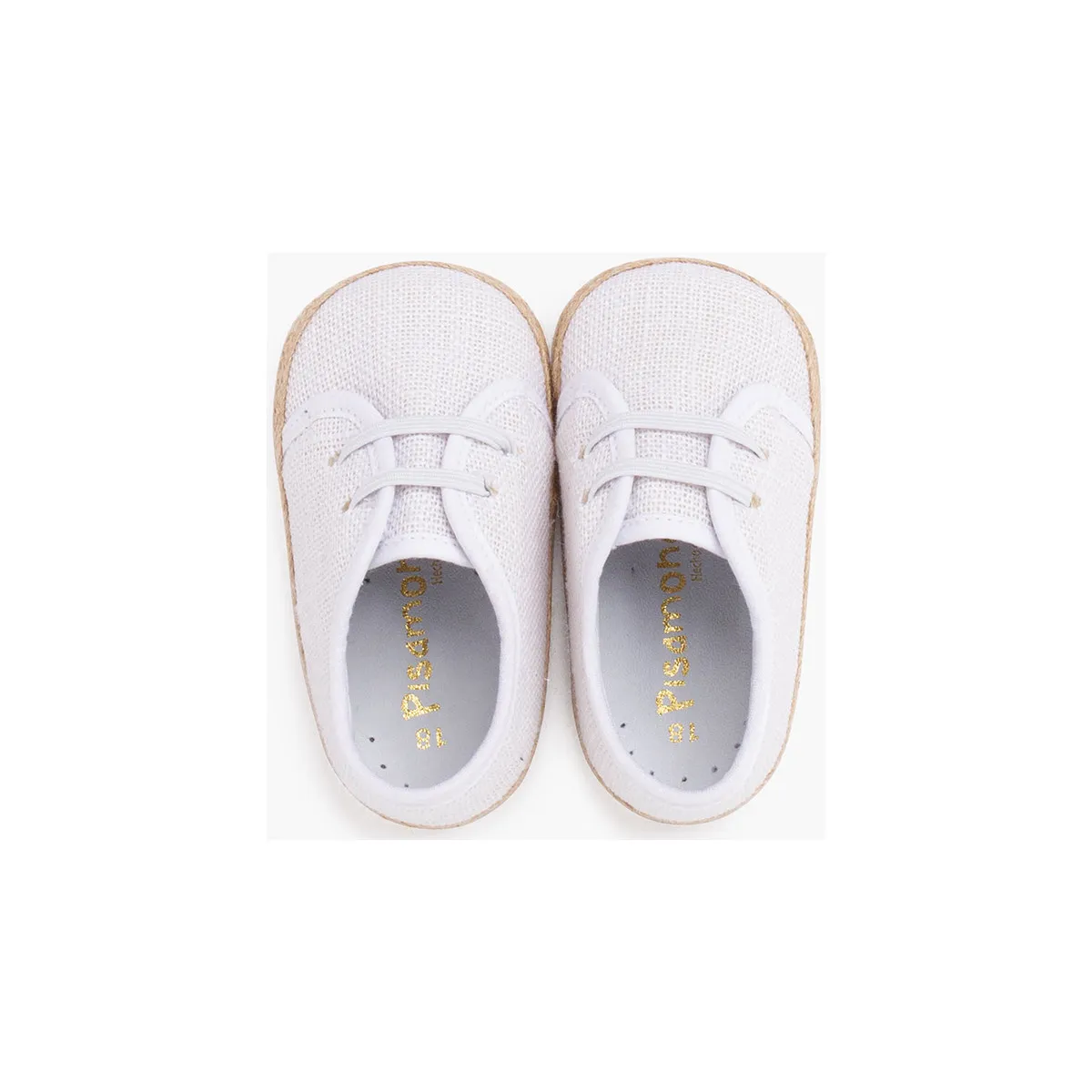 zapatos bebé lino y yute cordón elástico