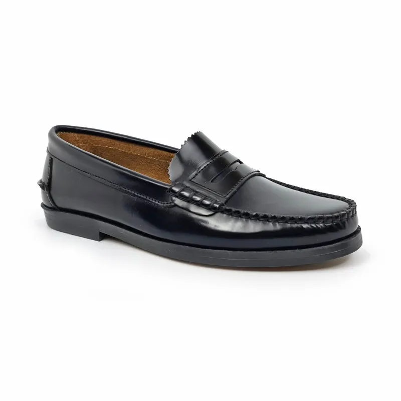 Zapatos Castellanos Mujer Piel Florentic Antifaz Suela Goma 400 Negro, de María Tovar