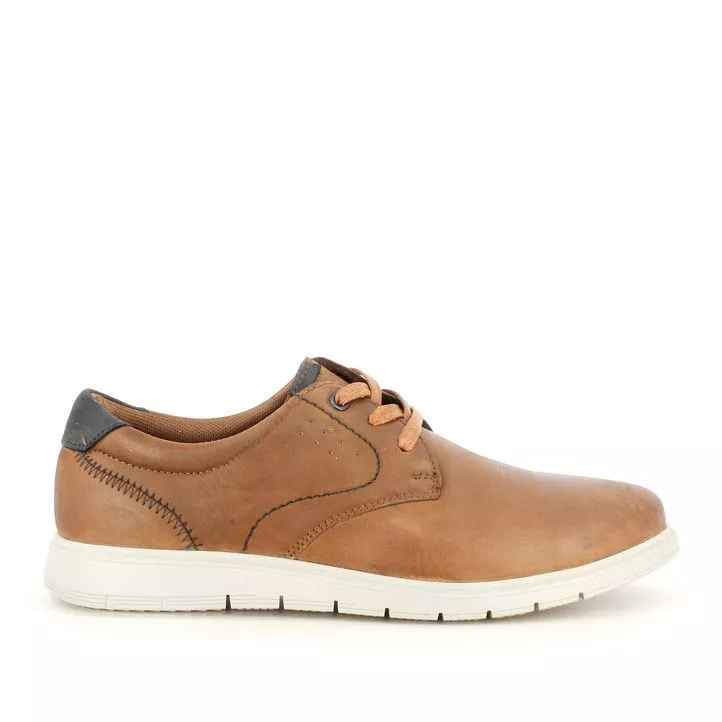 Zapatos sport Vicmart marrones con cordones talón negro