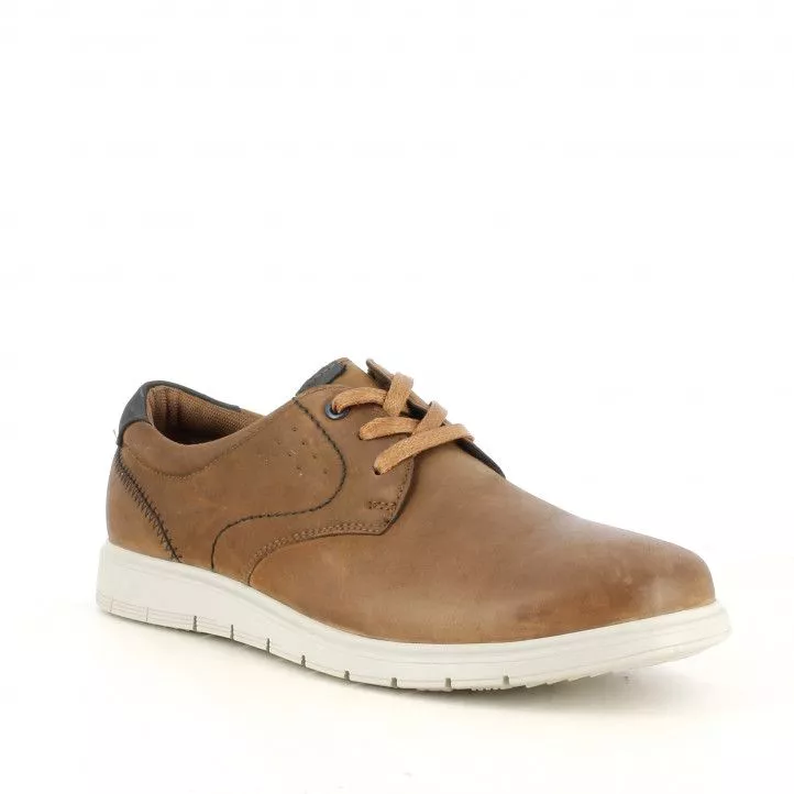 Zapatos sport Vicmart marrones con cordones talón negro