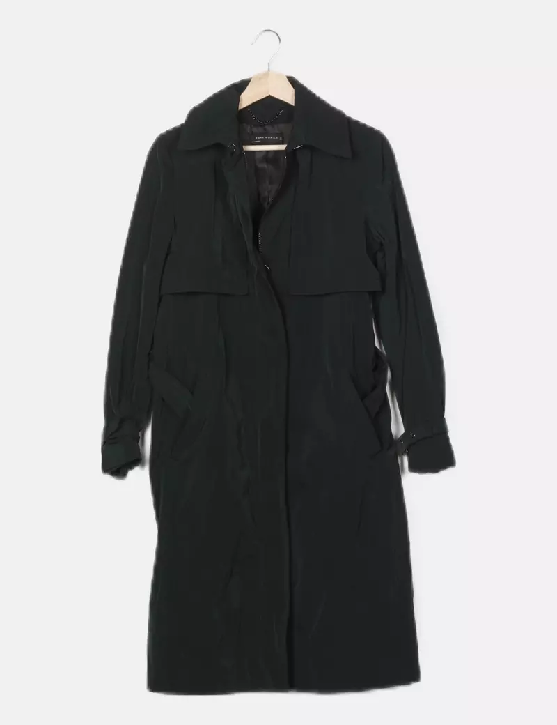 Zara Gabardina casual verde