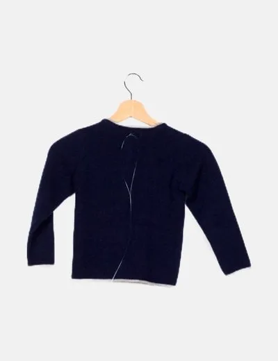 ZY Chaqueta de lana azul marina